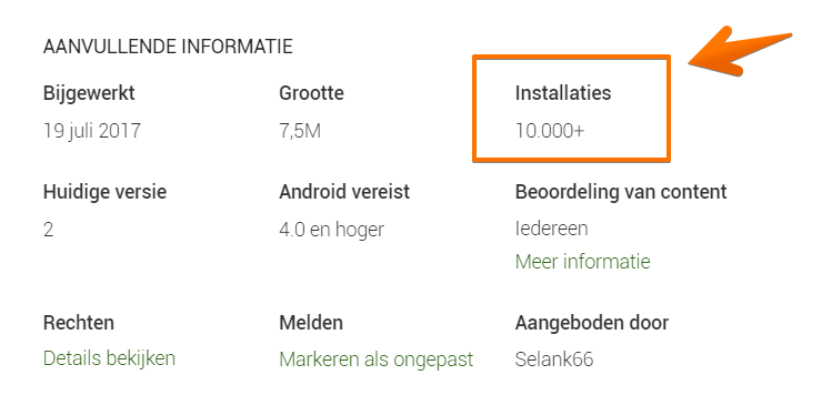 aantal app downloads bekijken