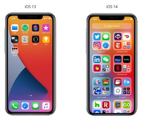 app library ios 14 vs ios 13