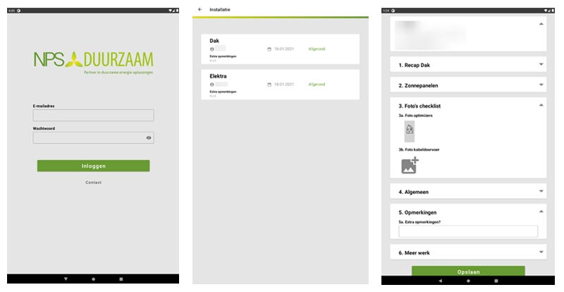 app voor zonnepanelen installateur